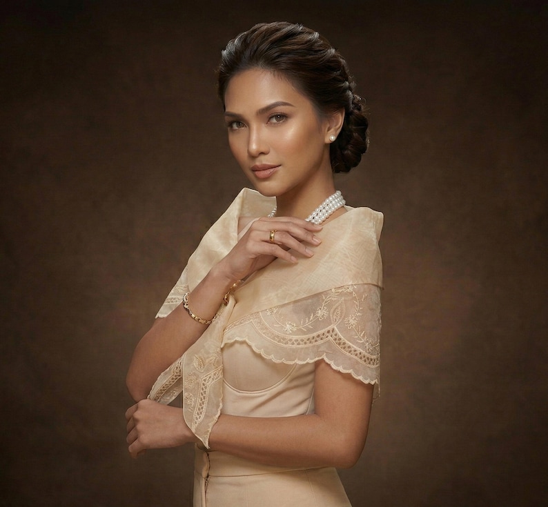 Silk Organza Filipiniana Alampay image 2