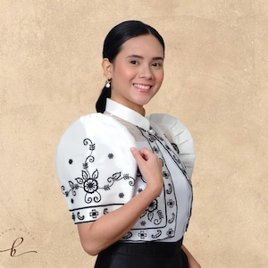 Embroidered Organza Filipiniana Bolero Set - Traditional Formal Wear