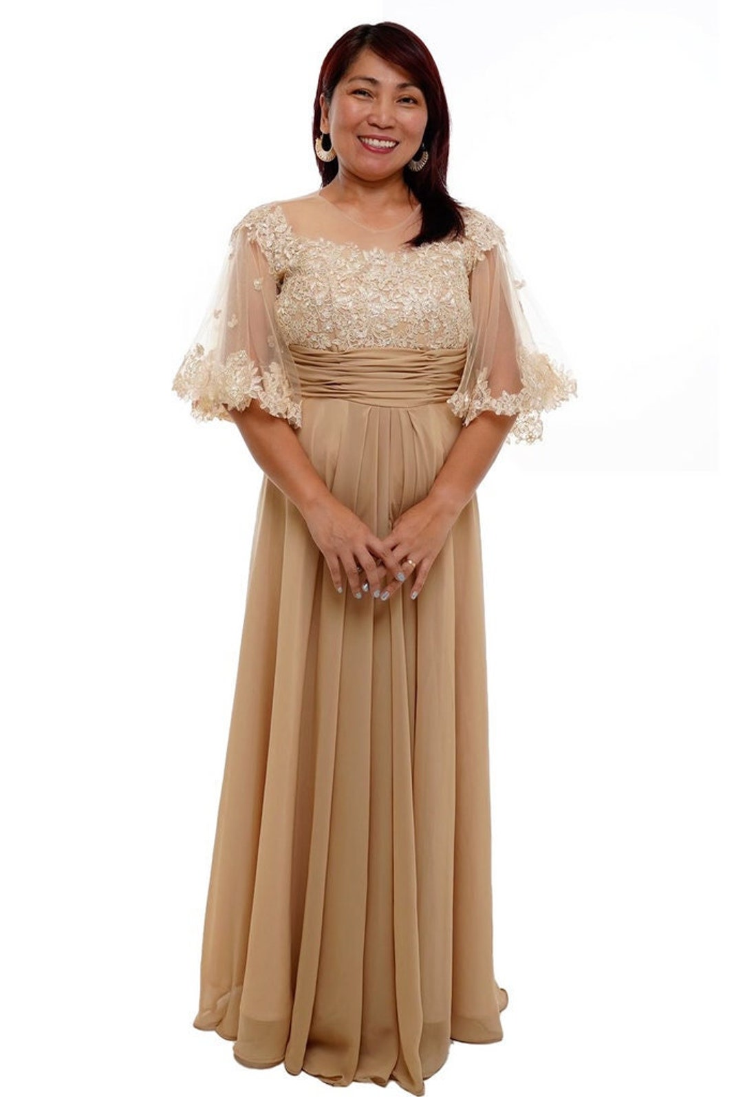 Women's Pinya u0026 Lace Modern Elegant Filipiniana Dress - Etsy UK