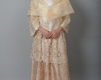 María Clara Baro't Saya bordada: vestido tradicional filipino