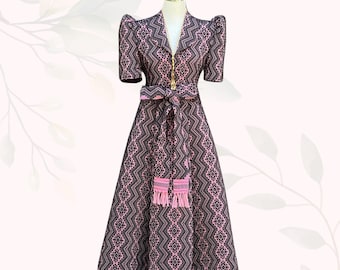 Abito filipiniana fatto a mano Ilocos Pinilian - Conte - HW22