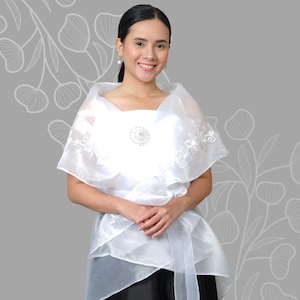 Panuelo de organza blanca de primera calidad - Yuri - JK35