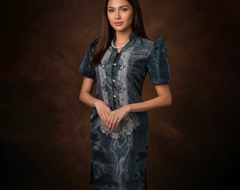 Organza Inner Dress for Filipiniana Beige/black - Etsy
