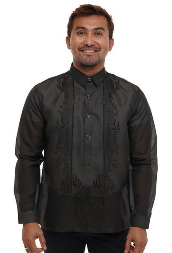 Luxury Black Elegant Barong Tagalog Paul JV789 Etsy UK