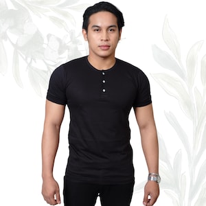 Maillot de corps Camisa De Chino noir à manches courtes | JB005