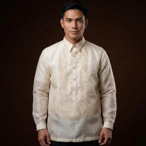 Pina Organza Classic Barong Tagalog with Lining - JF589B