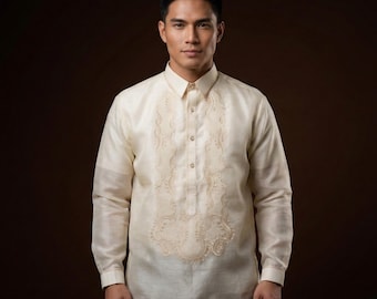 Pina Organza Classic Barong Tagalog with Lining - JF589B