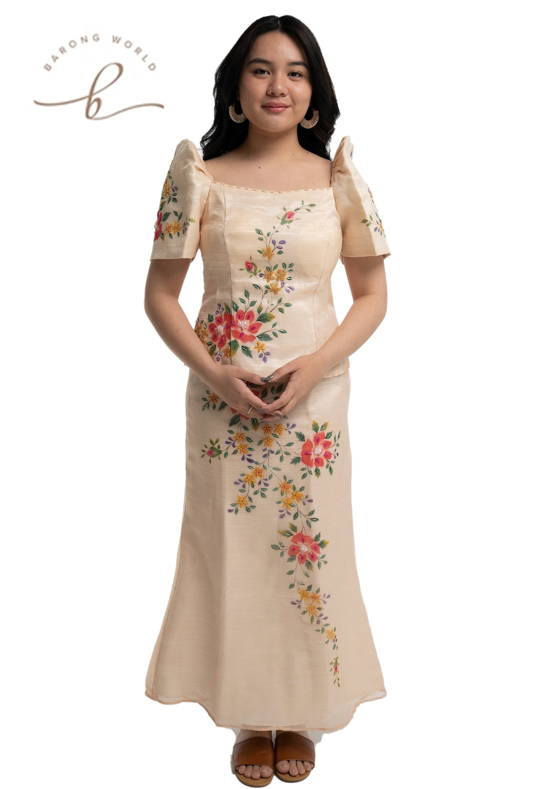 Baro at Saya Filipiniana Floral Organza Mestiza Elle MR966 - Etsy Canada