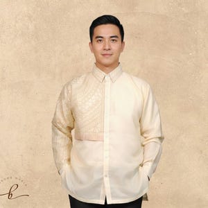 Elegant Barong Tagalog with Heavy Embroidery - Vince - JK48