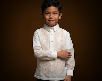 Boys Jusilyn Classic Ring Bearer Barong Tagalog Kids - Tucker - JS091