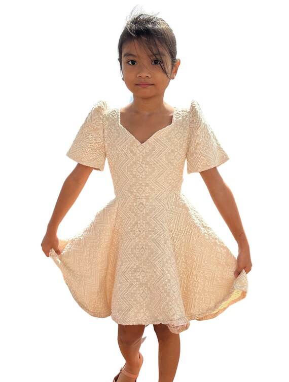 Girls Ilocos Pinilian Handwoven Filipiniana Dress Kristine GHW02