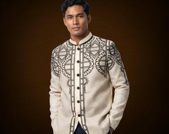 Cocoon Calado Barong Tagalog Coat - JJ117