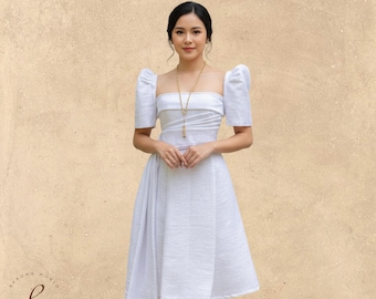 Handwoven Ilocos Inabel Filipiniana Dress - DM03