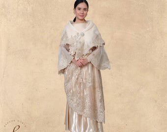 Premium Quality Traditional Filipiniana Barot Saya Dress Set - Kyla - JK04
