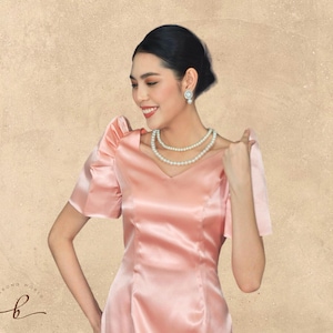 Pink Duchess Filipiniana Dress: Modern Embroidered Lace Gown