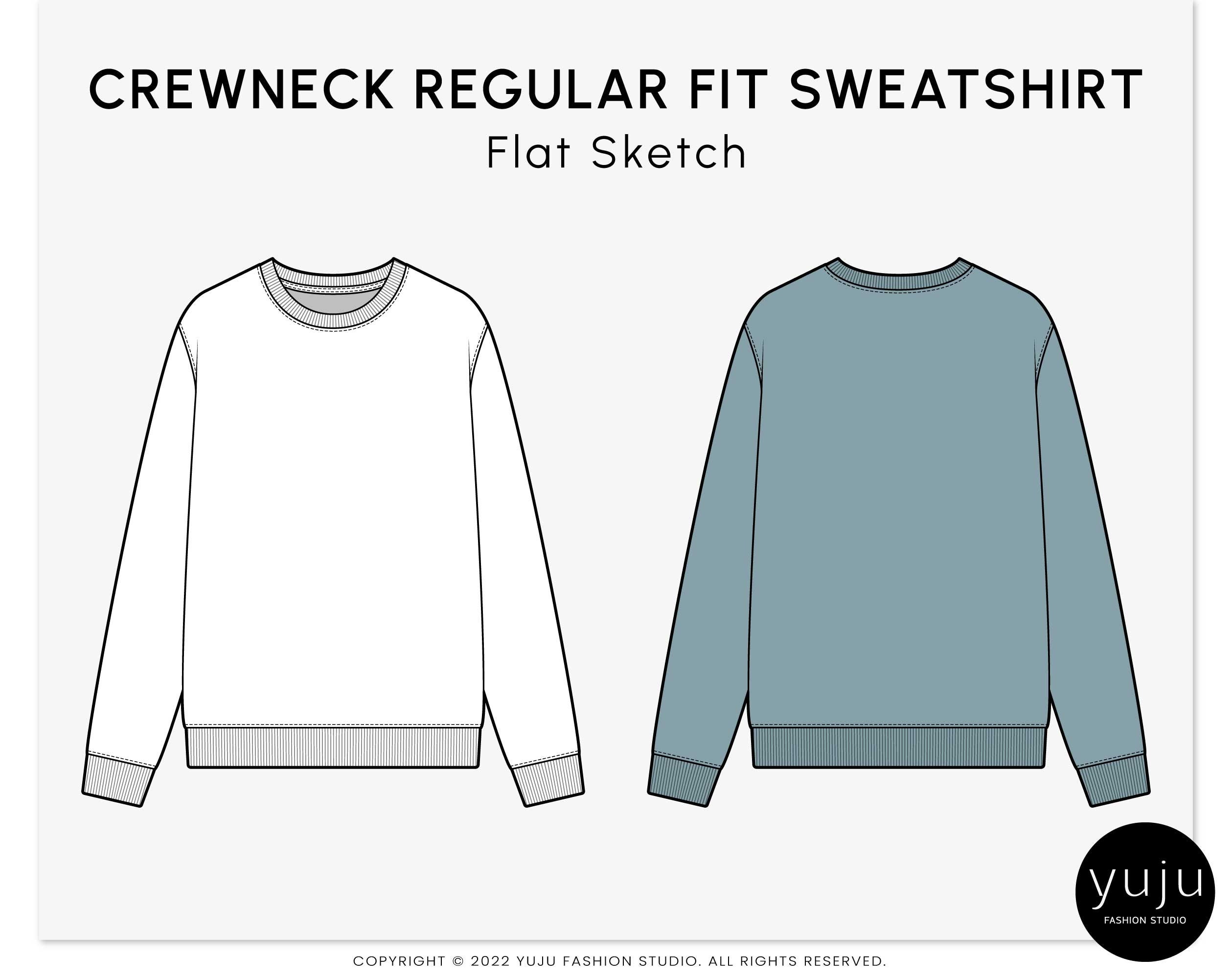 Sweatshirts Dress flat sketch : HYDNSTUDIOㅣAll about digital fashion design