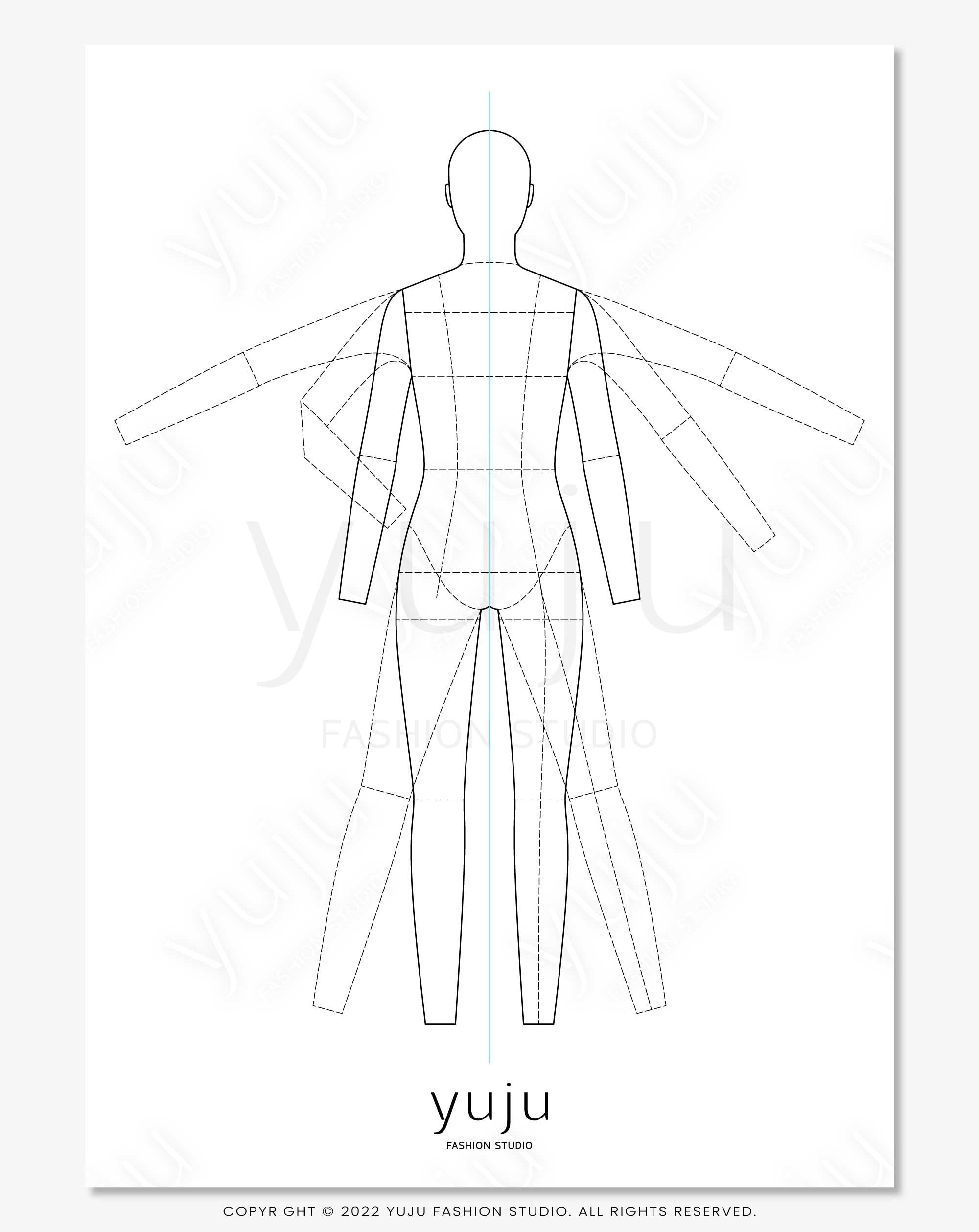 Mode flats lichaam sjabloon - VROUW - mode figuur sjabloon, platte schets,  technische tekening sjabloon, mode vector plat - Etsy België, image size:2000x2518