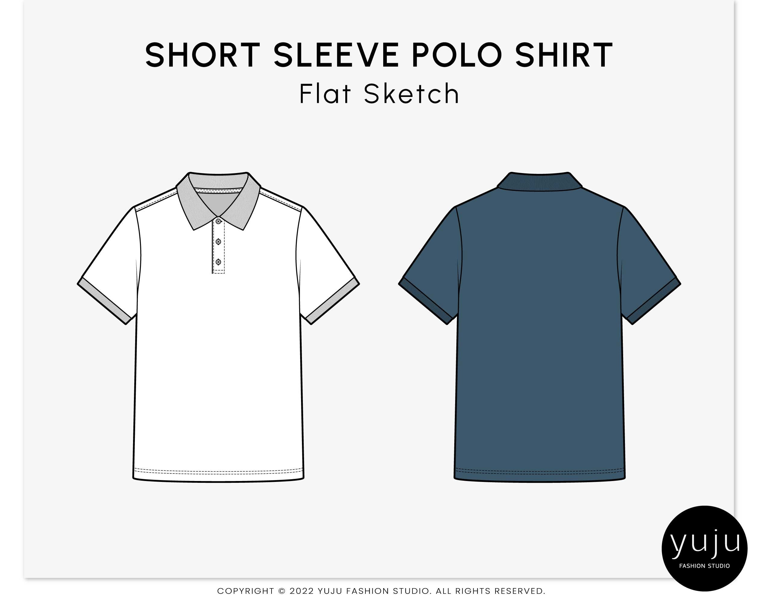 Aggregate more than 173 polo shirt flat sketch