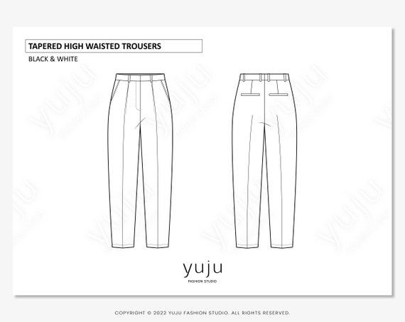 Women's Pants Fashion Flat Templates / Technical Drawings / Fashion CAD  Designs for Adobe Illustrator / Fashion Flat Sketch - Etsy