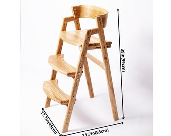 Growing wooden chair for kids Smart XL (for a kitchen island or counter height table) - Kids High Chair - Counter Height Chair