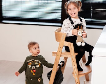 Growing wooden chair for kids Smart XL (for a kitchen island or counter height table) - Kids High Chair - Counter Height Chair