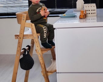 Growing wooden chair for kids Smart XL (for a kitchen island or counter height table) - Kids High Chair - Counter Height Chair