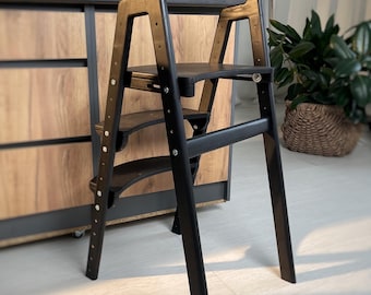 Growing wooden chair for kids Smart XL (for a kitchen island or counter height table) - Kids High Chair -  Kitchen Island Counter Stool