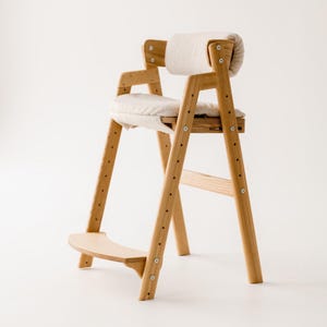 NATURAL Growing chair for kids - Kids High Chair - Adjustable Kids Chair - Counter Height High Chair - Desk Chair - Dine Chair - Study Chair
