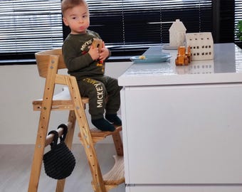 Growing wooden chair for kids Smart XL (for a kitchen island or counter height table) - Kids High Chair - Counter Height Chair