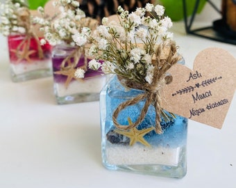 Wedding Favor Gel Candles Guest Gifts, Natural Floral Bulk Wedding Gift, Beach Wedding Candle, Bridal Shower Party, Thank You Gift