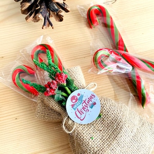 Cadeaux de Noël en sucre d'orge, cadeau en vrac pour les invités, marque-page pour espace de table de Noël, sac boîte pour le réveillon de Noël, cadeaux en vrac de remerciement