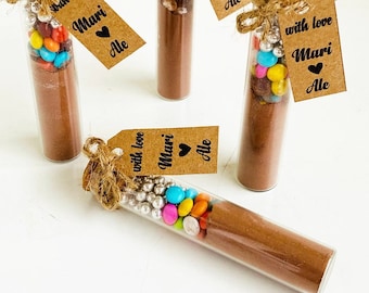 Hot Chocolate in Tube Favors, Chocolate Favors for Guest, Wedding Chocolate For Gift, Personalized Hot Chocolate,Christmas gift,