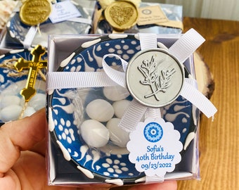 Recuerdos de boda en cuenco de cerámica con forma de ojo turco: dulces y regalos para invitados