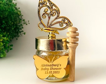 Butterfly Honey Jar Favors: Baby Shower, Wedding Thank You Gift