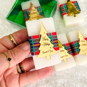 Saponi bomboniere per feste di Natale, bomboniere per le feste per colleghi, personale, bomboniere in sapone per gli ospiti, regalo di sapone a forma di albero di pino