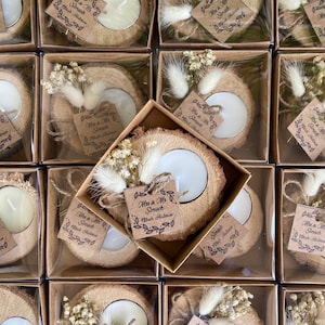 Wedding Favors for Guest, Personalized Wedding Shawer, Rustic Tealight Holder, Candle Gift, Bridal Shower