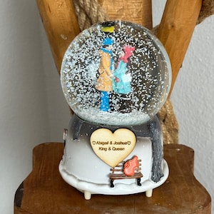 Personalized Snow Globe, Gift for Girlfriend, Music Box Night Light Gift, Special Snow Globe for Couples, Luminous Globe