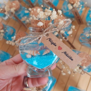 Wedding Favor Gel Candles Guest Gifts, Natural Floral Bulk Wedding Gift, Beach Wedding Candle, Bridal Shower Party, 2 oz Heart Bottle