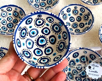 Wedding Favors Ceramic Bowl, Evil Eye Ceramic Bowls, Guest Favor, Bulk Gifts, Baptism Favor, Baby Shower Favor, Wedding Favor İdeas