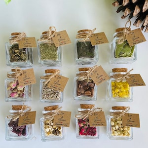 Organic Tea Sugar Favors, Personalized Tea Jars, Wedding Candy