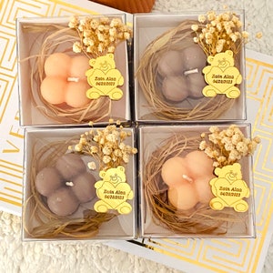 Candle Favors for Guest, Baby Shower Party Favors, Baptism Candle Gift, Mini Candle Bulk Party Favors, Bubble Candle Favors