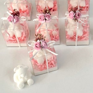 Favori di candela dell'orsacchiotto per gli ospiti alla rinfusa, regalo di candela dell'orso di compleanno, candela personalizzata per la doccia del bambino, regalo di candela dell'orso
