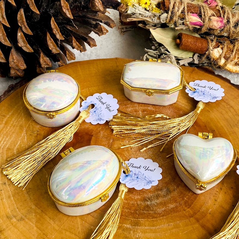 Bulk Wedding Favors for Guests, Candy Porcelain Boxes, Rustic Favors, Engagement Favor, Baby Shower Party, Vintage Favors Guests image 3