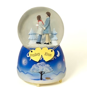 Custom Snow Globe, Gift for Girlfriend, Gift for Boyfriend, Music Box Night Light Gift, Special Snow Globe for Couples, Luminous Globe