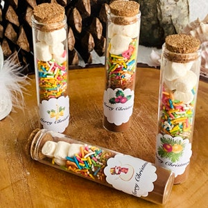 Hot Chocolate Favors for Guest,, Hot chocolate with Marshmallow, Christmas gifts, Xmas gift, Hot Chocolate in Test Tube