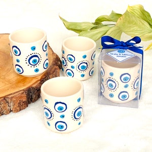Handmade Ceramic Evil Eye Espresso Cup, Wedding Favor