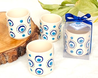 Favori di nozze della tazza dell'occhio malvagio per gli ospiti, tazza di caffè espresso, favore del tea party, regalo personalizzato, favore dell'acquazzone nuziale, favore del partito dell'occhio malvagio