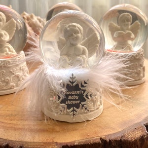 White Angel Mini Globe, Christmas Favors,  Birthday Party,  Mass Guest Favors, Neighbor Gift