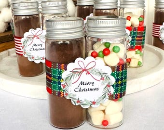 Christmas Hot Chocolate Tube Favors: Marshmallows & Cocoa