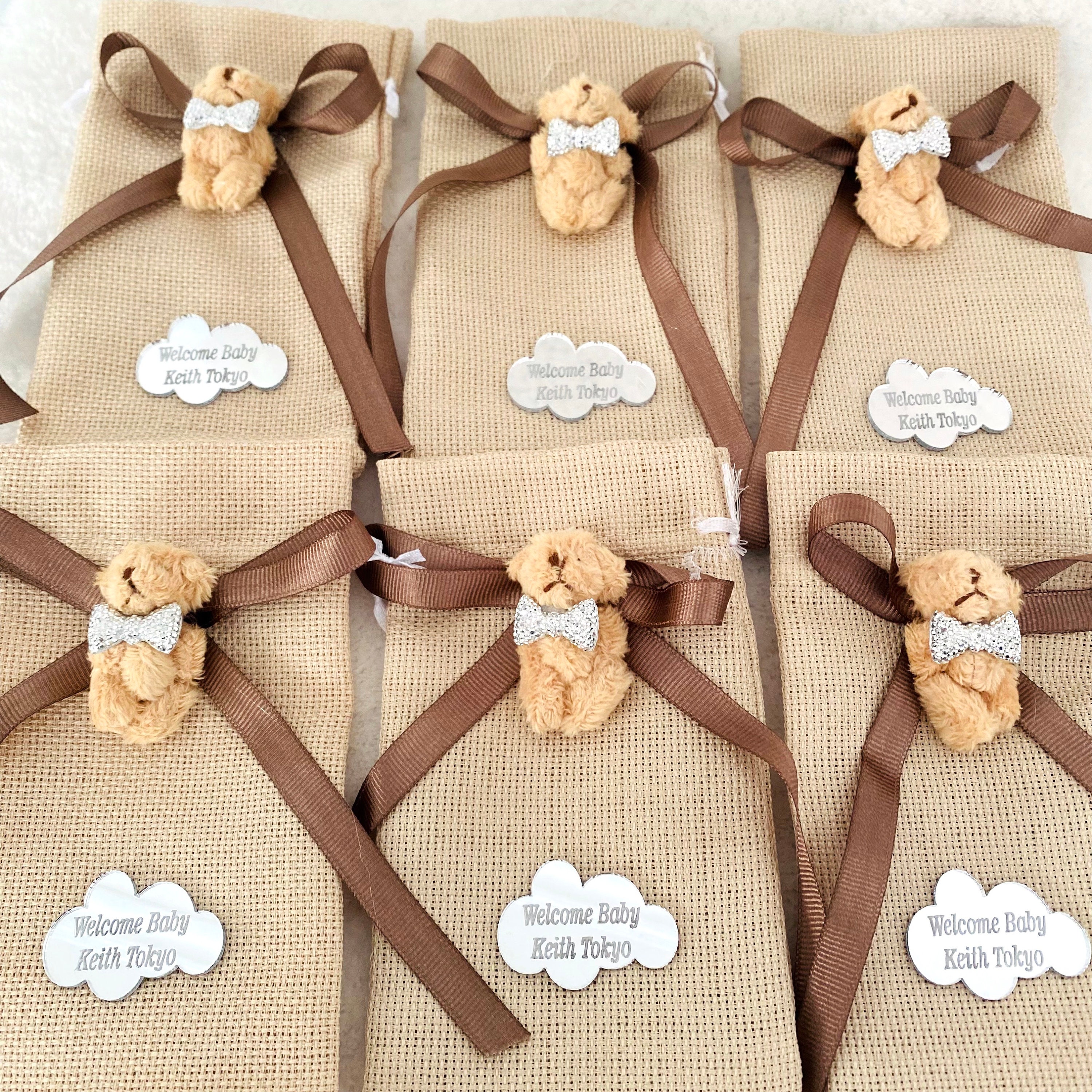 Teddy Bear Favor Bag, Personalized Baby Shower Gift - Etsy